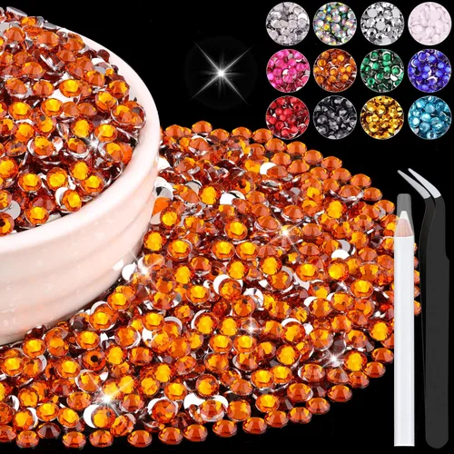 Miniatura 67 de 12000 diamantes de imitación de resina de 0.079 pulgadas a granel para manualidades (transparente), cristales deslumbrantes con parte trasera plana