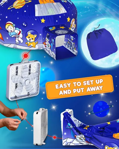 Miniatura 4 de Tienda de campaña de aire para niños con puerta, carpas para niños pequeños de interior 77 x 50 in - AstroDome Inflates in 30 Sec, Breathable