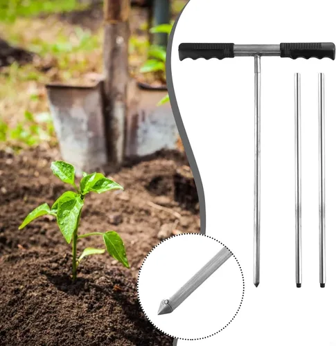 Miniatura 5 de Stainless Steel Soil Probe Rod 32-48 Inch Adjustable Length With Comfortable Handle For Locating Septic Tanks And Underground Pipes
