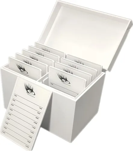 Miniatura 3 de May healthbeauty - Caja de almacenamiento de pestañas acrílicas de 10 capas, organizador de maquillaje, pestañas postizas, soporte para paletas