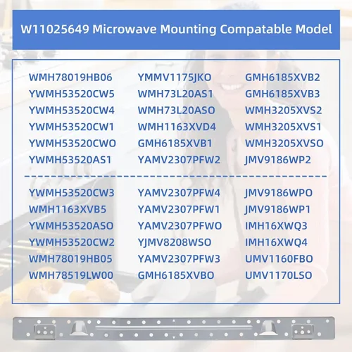 Miniatura 6 de W11025649 Soporte de montaje para microondas compatible con Whirlpool Kitchen-Aid Amana Maytag Placa de montaje en pared para microondas Reemplazar