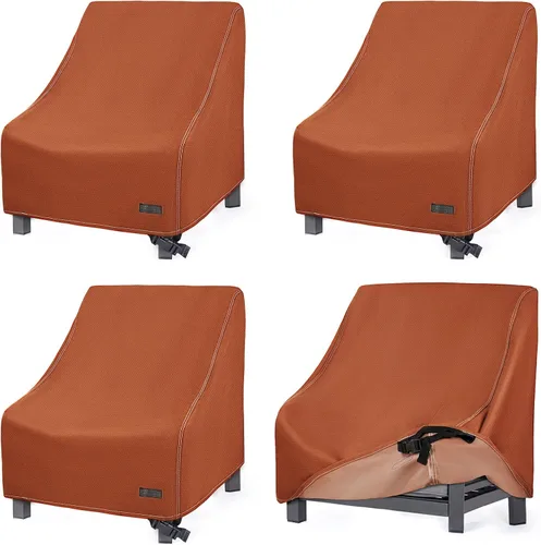 Miniatura 10 de NettyPro Fundas para Sillas de Patio Impermeables para Muebles de Exterior Sillón Giratorio Reclinable Mecedora Lounge Asiento Profundo, Se Adapta