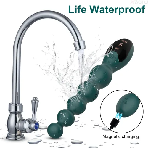 Miniatura 4 de Vibrador vibrador de cuentas anales para hombres y mujeres, vibrador anal, juguetes sexuales anales con pantalla digital LED