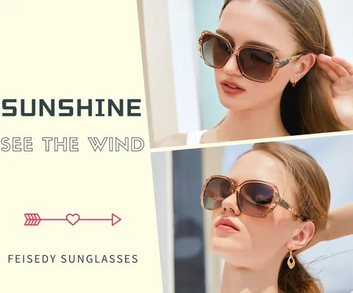 Miniatura 4 de FEISEDY - gafas de sol polarizadas para mujer, marco compuesto brillante B2289