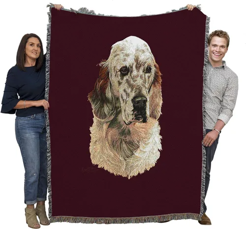 Miniatura 29 de Pure Country Weavers Manta tejida English Setter Blue BG por Robert May - Manta de tapiz de algodón, fabricada en los Estados Unidos, 72 x 54