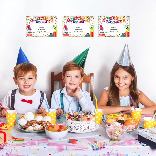 Miniatura 5 de FaCraft Certificados de cumpleaños para el aula de los niños – 36 piezas de confeti de feliz cumpleaños certificados para estudiantes de profesores