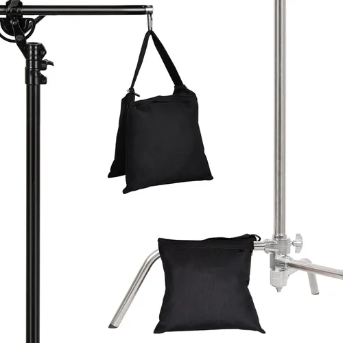 Miniatura 7 de Aimosen 4 paquetes de bolsas de arena con peso para trípode de fotografía y equipo de video, bolsa de silla de montar resistente para soporte