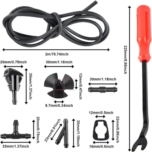 Miniatura 5 de Kit de boquillas para limpiaparabrisas delantero 42 en 1 compatible con Chrysler Dodge Jeep Ram reemplaza al OEM # 4805742AB, 5116079AA