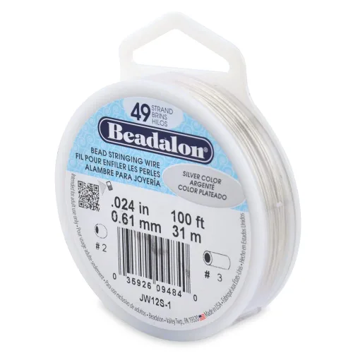 Miniatura 29 de Beadalon Alambre de cuerda de cuentas de acero inoxidable de 49 hebras, 0.036 pulgadas / 0.036 in, negro, 100 pies / 101.7 ft