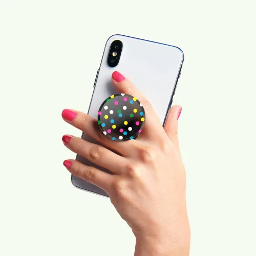 Miniatura 9 de Agarre translúcido para teléfono PopSockets con soporte expansible, PopSockets para teléfono, PopGrip translúcido - Negro disco