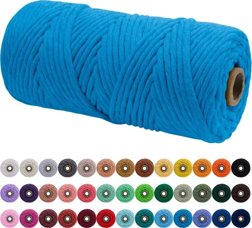 Miniatura 106 de JeogYong Cordón de macramé de un solo hilo 2mm x 164 yardas (492 pies) Cuerda de algodón suave, hilo de macramé 2 mm, suministros de macramé