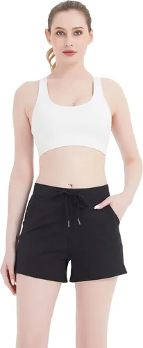 Miniatura 2 de RIBOOM Pantalones cortos de entrenamiento 2 en 1 para mujer, pantalones cortos deportivos con bolsillos para yoga y gimnasio
