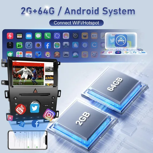 Miniatura 4 de Radio de coche para Ford Edge 2011-2015, [2+64] Estéreo de pantalla táctil Android de 9 pulgadas con Carplay/Android Auto, navegación GPS, WiFi