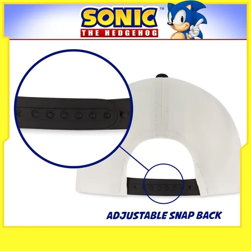 Miniatura 4 de Concept One Gorra de béisbol Sonic The Hedgehog para hombre, logotipo bordado con ala plana, ajustable