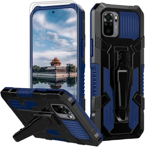 Miniatura 8 de Funda para Xiaomi Redmi Note 10 4G/Redmi Note 10S con [Paquete de 2] Protector de pantalla de vidrio templado, funda híbrida resistente de doble