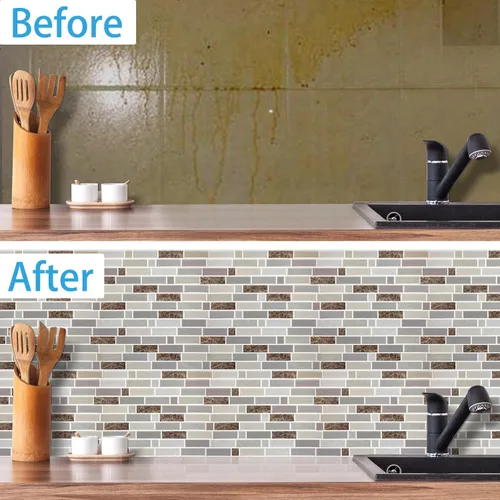 Miniatura 4 de Azulejos autoadhesivos para pared posterior (backsplash) de cocina, diseño grande premium 3D autoadhesivo para cocina, sala de estar, dormitorio