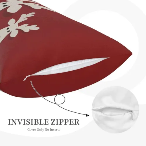 Miniatura 3 de AEIOAE Juego de 2 fundas de almohada de Navidad de 12 x 20 pulgadas, color rojo ciervo, alce y ciervo, fundas decorativas de lino de Navidad