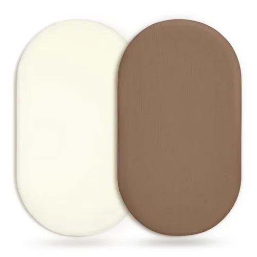 Miniatura 21 de Juego de 2 sábanas elásticas ultra suaves para moisés, ajuste universal para moisés, cuna de bebé, canasta de Moisés, colchón ovalado rectangular