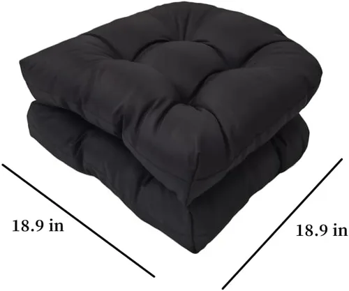 Miniatura 2 de Srutirbo Juego de 2 cojines de asiento para sillas de exterior, impermeables, de 19 x 19 pulgadas, en forma de U, para sillas de patio y sillas Gris