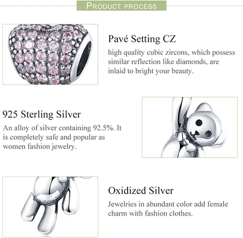 Miniatura 73 de Abalorios de plata de ley para pulseras, collares, familia para siempre, circonita cúbica, regalo de joyería para mujeres