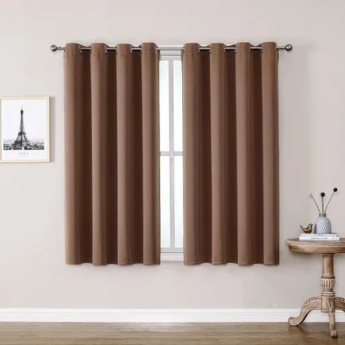 Miniatura 57 de ChrisDowa - Cortinas de cenefa pequeñas para cocina, cortinas cortas con ojales y aislamiento térmico para oscurecer la sala y habitación