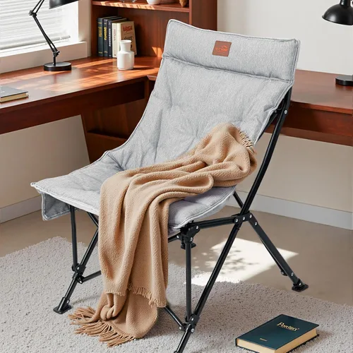 Miniatura 2 de Silla platillo para adultos, portátil, plegable, cómoda, para dormitorio, lectura, sala de estar, con bolsa de almacenamiento