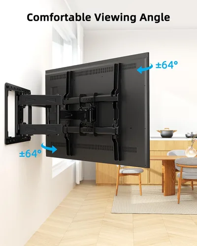 Miniatura 7 de HOME VISION Soporte de pared para TV de movimiento completo con soporte de barra de sonido para televisores de 32 a 70 pulgadas, brazos dobles
