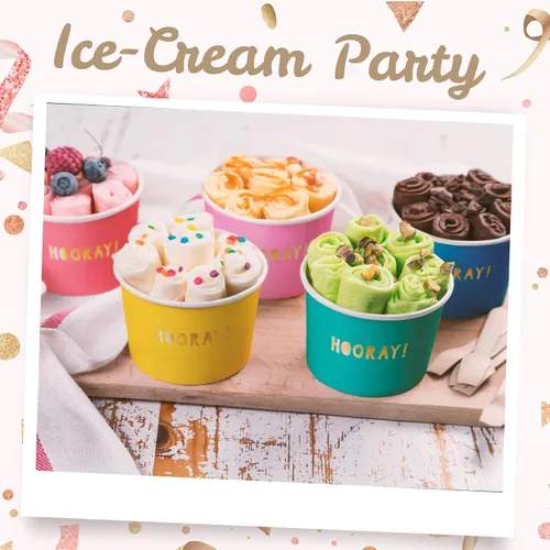 Miniatura 2 de MATICAN Vasos de papel para helado, paquete de 100 cuencos desechables de postre de 9 onzas para bebidas calientes y frías, 9 onzas, papel