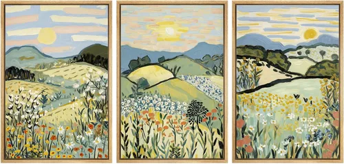Miniatura 56 de SIGNWIN Lienzo enmarcado para pared, juego de arte de collage de hojas transparentes en blanco y negro, ilustraciones de naturaleza silvestre, arte
