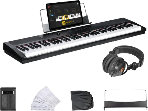 Miniatura 10 de Artesia Teclado de piano digital portátil de 61 teclas con teclas semipesadas de tamaño completo, paquete para principiantes con pedal de sustain
