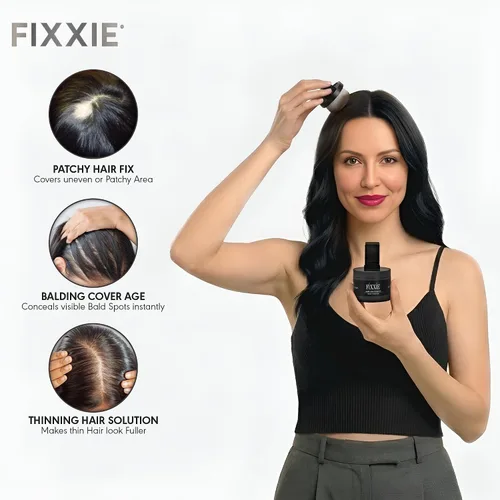 Miniatura 2 de Polvo de línea capilar para retoque de raíz negra, corrector de pérdida de cabello instantánea para cabello delgado, resistente al viento y al