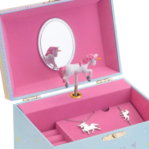 Miniatura 3 de Jewelkeeper Caja de música de unicornio y juego de joyas para niñas pequeñas 3 regalos de unicornio para niñas joyero para niñas cajas de música