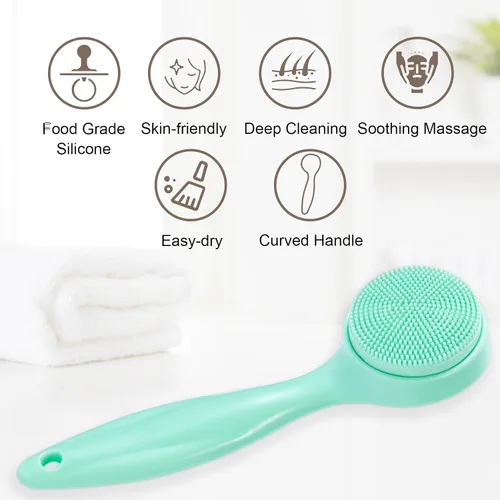 Miniatura 7 de Paquete de 2 cepillos exfoliantes de silicona para la cara, cepillo manual de limpieza facial manual, limpiador de puntos negros, cerdas suaves