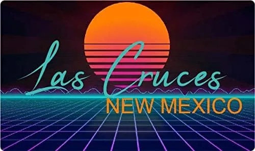 Las Cruces New Mexico - Imán para nevera (4 x 2.25 pulgadas), diseño retro de neón