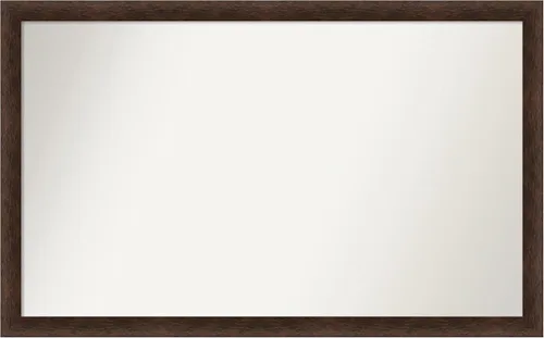 Miniatura 416 de Amanti Art Espejo de pared personalizado no biselado (24 x 27 pulgadas), marco estrecho de nogal chipre - varios tamaños personalizados - Espejo