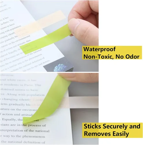 Miniatura 5 de ELII 800 pestañas de libros para anotar, pestañas adhesivas, notas adhesivas transparentes, marcadores de página para cuadernos, banderas de libros