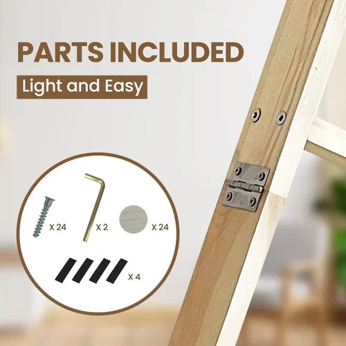 Miniatura 9 de Escalera para Mantas de 6 Niveles – Perchero de Edredones de 5.5 Pies (1.68 m) para Apoyar en la Pared, Almacenamiento de Mantas Estilo Granja