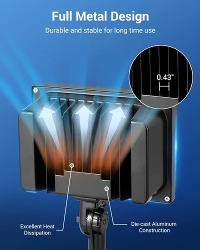 Miniatura 4 de DEWENWILS - Luz LED de inundación de 65 W para exteriores con montaje en nudillos, luz de seguridad LED impermeable IP65 superbrillante de 6670 lm