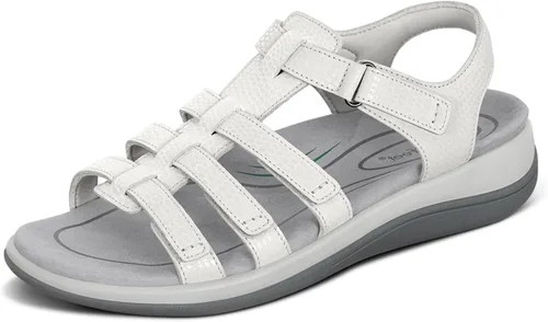 Orthofeet Sandalias de gladiador ortopédicas de cuero ajustable Amalfi para mujer
