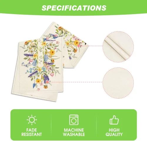 Miniatura 5 de Artoid Mode Bloom Flowers - Camino de mesa de primavera con tulipanes, decoración de mesa de comedor para decoración de mesa de cocina y comedor