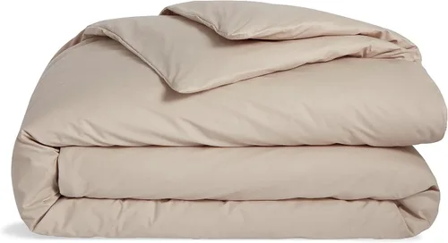 Miniatura 2 de Brooklinen Funda de edredón de satén de lujo, 100% algodón, tamaño matrimonial/queen en guijarros con lazos en las esquinas extralargos y cierre