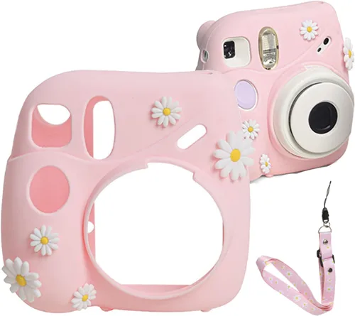 Miniatura 7 de Funda de silicona para Fujifilm Instax Mini 7+7 Plus piel de cámara instantánea, funda protectora con correa de hombro ajustable
