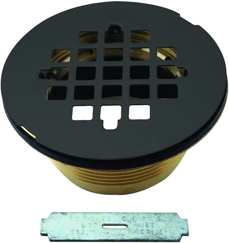 Miniatura 9 de Westbrass D206B-50 Cuerpo de drenaje de ducha de compresión de 4-1/4" OD con placa de cubierta de rejilla, recubrimiento en polvo blanco Blanco