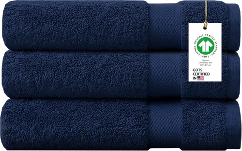 Miniatura 31 de Toallas 100% algodón orgánico de 22.93 oz/m² de felpa al tacto de secado rápido, paquete de 12 toallas de lavado de algodón orgánico, certificado