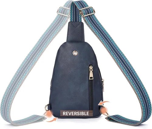 Miniatura 5 de BOSTANTEN Bolso bandolera pequeño para mujer, bolso cruzado de cuero, riñonera, bolsa de pecho para viajes