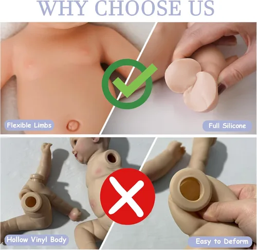 Miniatura 6 de Muñecas de Bebé Reborn de Silicona Completa de 12 pulgadas, Muñecas de Recién Nacido Realistas 1:1 Sin Vinilo Muñecas Reborn de Niño Realistas