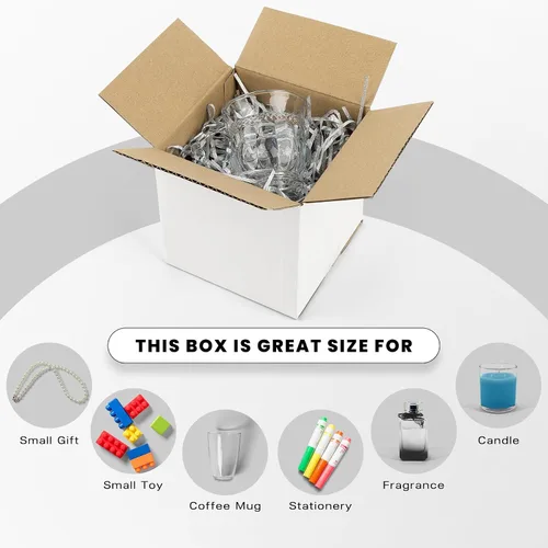 Miniatura 3 de Golden State Art, Paquete de 28 cajas de envío de 5 x 5 x 5 para tazas de café, velas, regalos por correo, embalaje, almacenamiento, caja de cartón