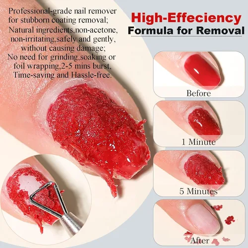 Miniatura 3 de LOUINSTIC Removedor de esmalte de gel – 0.5 onzas líquidas rápido, sin acetona, elimina fácilmente el esmalte de uñas de gel en 2-5 minutos, baja