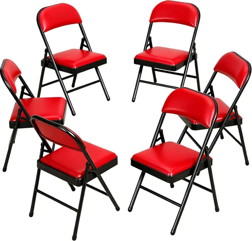 Miniatura 26 de Juego de sillas plegables acolchadas, sillas plegables ligeras, sillas plegables resistentes para comedor, cocina, patio de jardín, fiestas y Negro