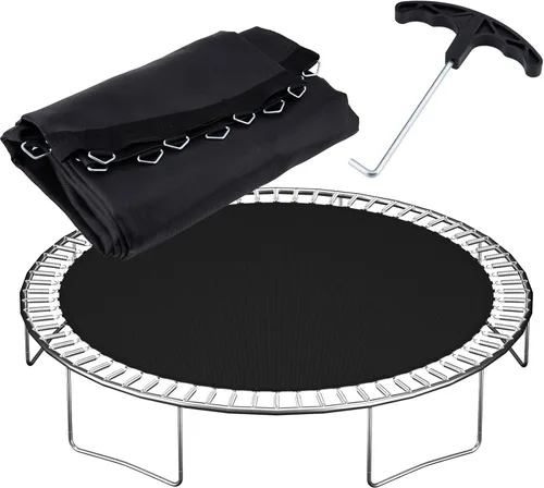 NONMON Tapete de repuesto para cama elástica para trampolín redondo de 12, 14 y 15 pies, con ganchos en V, resistente a los rayos UV, con gancho de